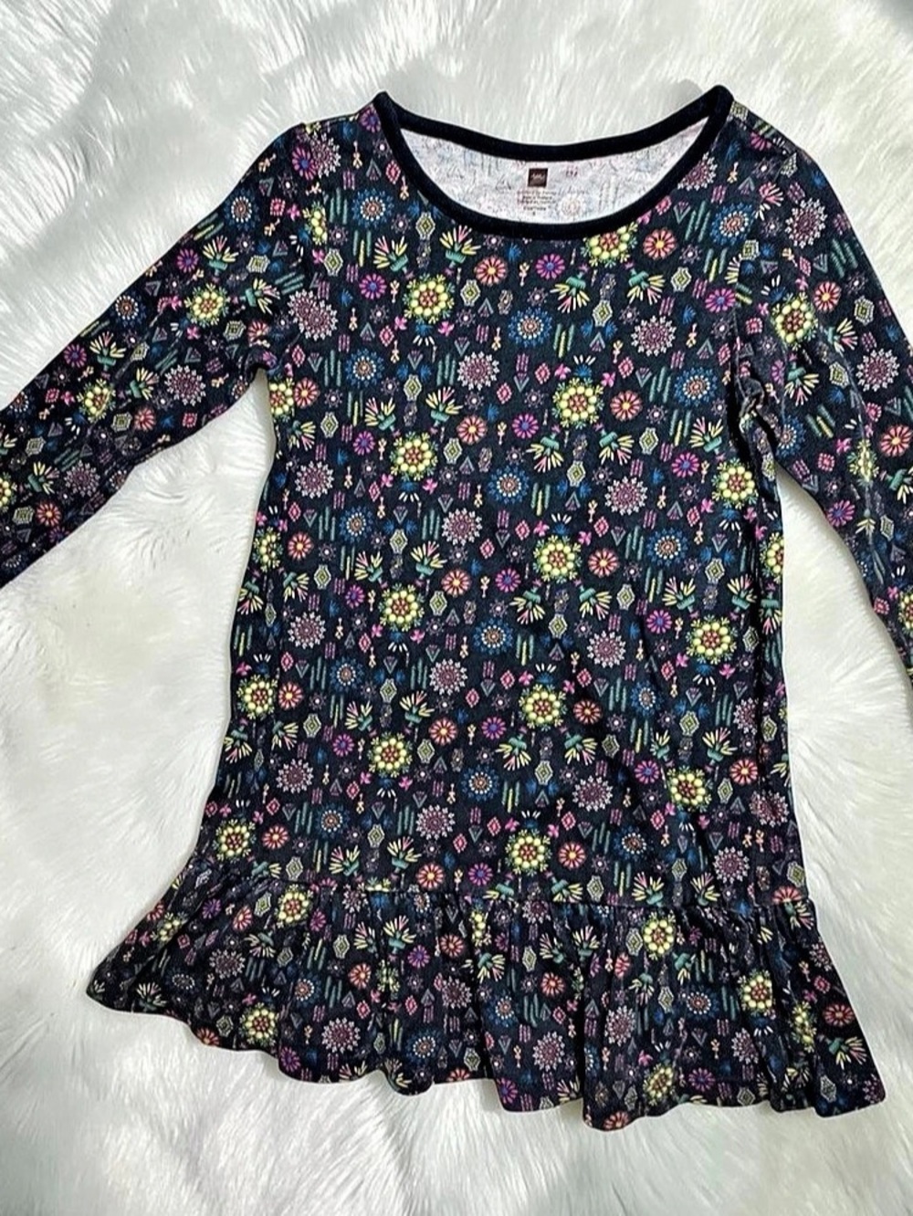Tea Collection Floral Long Sleeve Dress Girls Size 6